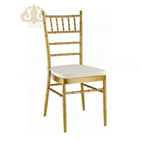 Chaise de mariage dorée Chiavari en métal empilable pour événements, restaurants et banquets en plein air – Vente en gros