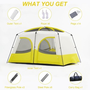 Carpa de Camping OEM para 3-4 Personas con Vestíbulo Extendido, Resistente a la Intemperie, Ventanas de Malla Transpirable, Impermeable, para Exteriores - Product Image 6