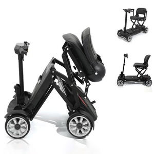 High-Capacity (120kg) Auto Folding 4-Wheel <b>Electric</b> <b>Scooter</b>, <b>Seat</b> Width 400mm for Comfort - Product Image 1