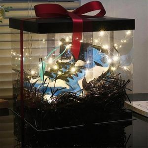 Clear Transparent Square Disposable Black PET <b>Cake</b> <b>Box</b> Embossing Custom Logo Luxury Gift <b>Box</b> for Food Grade <b>Weddings</b> Birthday - Product Image 4