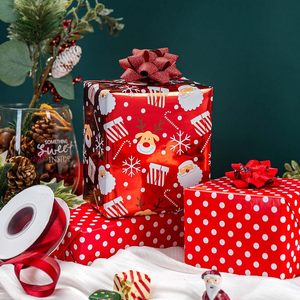 Burymento Christmas <b>Wrapping</b> <b>Paper</b> 17 In X 32.8 Ft Reversible Red Dot Reindeer Santa Design Gift Wrap - Product Image 6