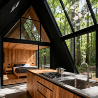Forme triangulaire minuscules maisons un cadre maison en bois Kit maison camping-car de luxe maison triangulaire en bois pour hôtel de villégiature