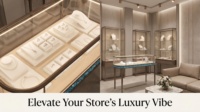 Vitrine de présentation de bijoux de luxe haut de gamme avec éclairage LED, acier inoxydable et verre trempé pour magasin de vente au détail de bijoux