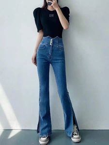 Vente chaude femmes été décontracté <span class=keywords><strong>taille</strong></span> haute jean droit XL <span class=keywords><strong>taille</strong></span> respirant 3D haute rue modeste couleur unie teinture lavable - Product Image 6