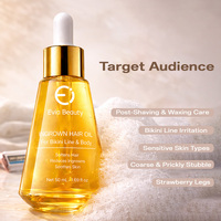 Huile de lavande pressée à froid pour poils incarnés, 50 ml, en gros, OEM, ODM, marque privée, flacon compte-gouttes en verre naturel pour le corps, rasoir pour la ligne du bikini