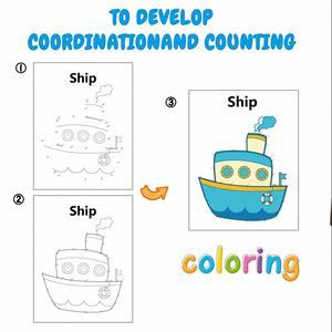 Toddler Art Crafts <b>Kit</b> DIY Toy Ocean Animals Recognition Preschool Workbook Tracing Dots Coloring <b>Book</b> - Product Image 2