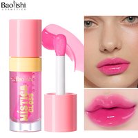 Huile à lèvres magique changeante de couleur, brillant à lèvres floral, gloss à lèvres rose transparent, hydratant liquide, LOGO personnalisé