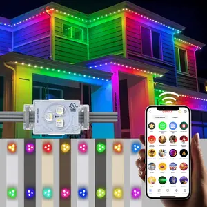 Luci di decorazione per feste esterne permanenti rgbic 48v meduse luce natalizia permanente luce esterna led pixel stringa di luce