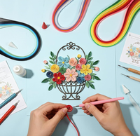 Kits de bandes de papier multicolores pour quilling, ondulation lisse, convient aux débutants, fabrication de cartes, fleurs en papier, cadeaux faits main