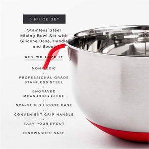 Juego de Tazones para Mezclar de Silicona Sin BPA y No Tóxicos/Juego de 3 Tazones para Mezclar de Silicona/Tazón para Mezclar de Material de Silicona Irrompible - Product Image 4