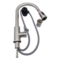 Robinet de cuisine moderne Usine directe Nickel brossé Acier inoxydable Pulvérisateur à tirette flexible Eau chaude froide Robinets d'évier de cuisine