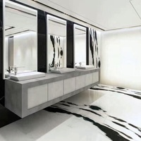 Dalle de marbre blanc Panda poli, design marbré, décoration intérieure de luxe BOTON STONE