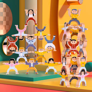 Muestra <span class=keywords><strong>gratis</strong></span> juguetes apilables de madera circo Hercules compañía acrobática bloques de construcción de equilibrio rompecabezas de Madera Juguetes apilables - Product Image 5