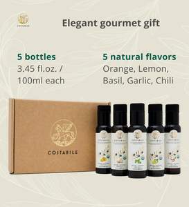 Set de Regalo de Aceite de Oliva Orgánico de Puglia - 5 x 3.45 Fl.Oz. Canasta de Regalo Comestible para Amantes de la Comida - Product Image 3