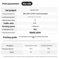 Filament PLA Soie Métallique Noir & Blanc 1,75 mm Haute Précision Faible Déformation Consommables pour Imprimante 3D FDM de Bureau