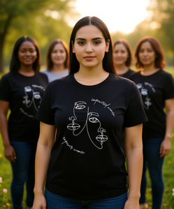 Maglietta Femminista 'Empowered Women Empower Women' in Cotone per Donna, Girocollo, Manica Corta, Casual, per Tutte le Stagioni, Internazionale - Product Image 2