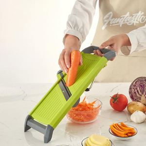 New Arrivals Kitchen Accessories Manual <b>Vegetable</b> Slicer Adjustable Cutter Stainless Steel Hand Wash Only with Container - Product Image 3