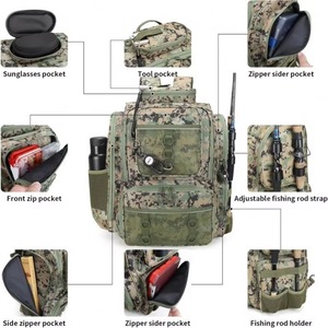 Free sample Fishing Tool <b>Bag</b>, 1000D <b>bags</b> Fabric with PVC Back, Water-Resistant, Multiple Storage Pockets - Product Image 4