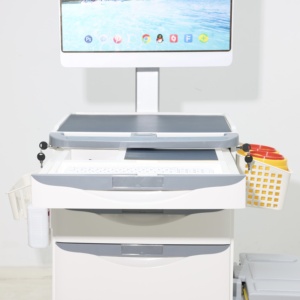 Carrito <span class=keywords><strong>de</strong></span> Documentación <span class=keywords><strong>de</strong></span> Enfermería Moderno ABS con Brazo Ajustable para Monitor y Sistema <span class=keywords><strong>de</strong></span> Separación <span class=keywords><strong>de</strong></span> Residuos Médicos para Hospitales y Supermercados - Product Image 3