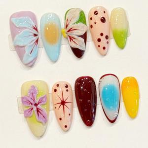 <span class=keywords><strong>Uñas</strong></span> Postizas <span class=keywords><strong>de</strong></span> Gel Hechas a Mano <span class=keywords><strong>de</strong></span> Lujo, <span class=keywords><strong>Uñas</strong></span> con Pedrería, Cuadradas, Brillantes, con Flores 3D, <span class=keywords><strong>Uñas</strong></span> Artificiales para Manicura - Product Image 3