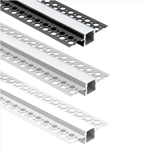 K6 faixas de parede led de alumínio, canal alu com pc capa embutida drywall, gesso de parede em led de perfil de alumínio