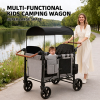 Vélo de montagne pliable avec poussette-remorque pour bébé, convertible assis/allongé, pour jumeaux, deuxième enfant, ou camping-car pour quatre personnes