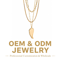 Collar Clásico con Dije de Ala en Capas Doradas, Borde de Circonitas Pavé, Collares de Cadenas Múltiples Ajustables, Joyería para Mujer, Venta al por Mayor Personalizada