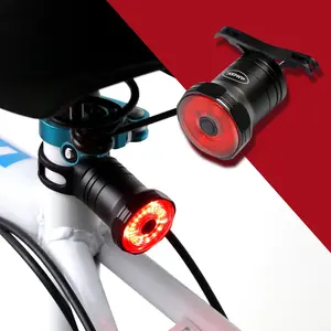 Yeni görüntü TWOOC-003 USB şarj gece bisiklet lambası yol bisikleti LED emniyet lambası otomatik bisiklet arka işık bisiklet akıllı arka lambası