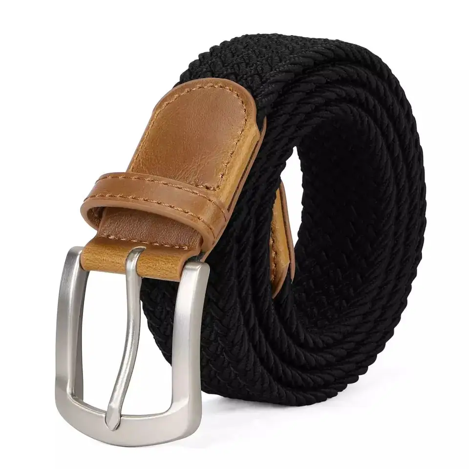Cinturón de lona personalizado para hombre, correa duradera y hebilla de Pin de refuerzo, ajustable, elegante
