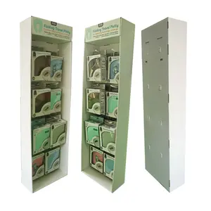 Custom Winkel Kartonnen Teller Top Display Box Unit Papier Kartonnen Teller Hoofdtelefoon Standaard Met Haak Display Stand