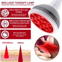 Lampe de luminothérapie portable 18 LED 660nm Rouge 850nm Infrarouge Proche pour Soin de la Peau des Pieds, Mains, Visage, Cou et Corps - Utilisation Domestique