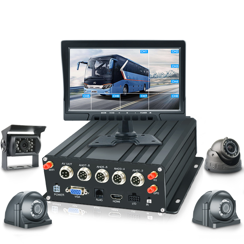 4CH HDD DVR 4G GPS + 10,1 pulgadas VGA Monitor + 4 * AHD 720p Cámara