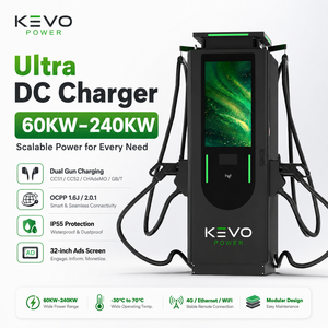 Estación de Carga Rápida para Vehículos Eléctricos <span class=keywords><strong>KEVO</strong></span> de 60kW/120kW/240kW, Montaje en Suelo, OCPP1.6J, Cargador Comercial para Exteriores, CCS1/CCS2 CHAdeMO GB/T Dual - Product Image 1