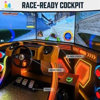 Simulateur de course d'arcade à 3 écrans de 55 pouces, machine de jeu de conduite THUNDER SPEED pour parc d'attractions, centre de divertissement familial