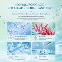 Tonique visage hydratant apaisant à l'acide hyaluronique pour peaux sèches et sensibles, soin de la peau de luxe biologique végétalien, réparation de la barrière cutanée, hydratation intense