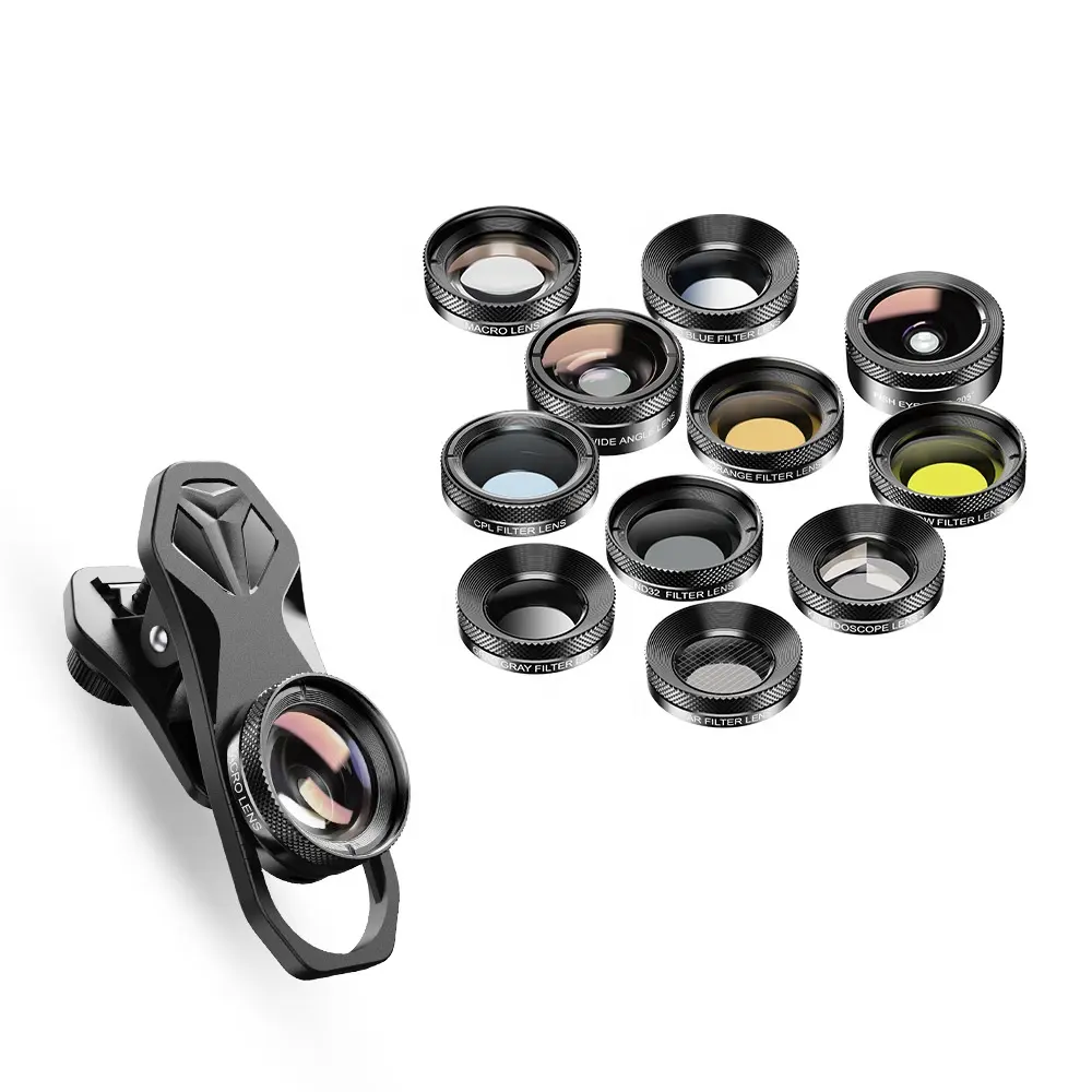 Multifunctional fisheye wide-angle macro polarized starlight gradient filter 11 in one set universal mobile phone lens Telescopes for Sale