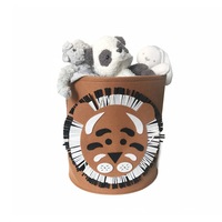 Panier à linge pliable au design moderne avec motifs d'animaux, boîte de rangement pour jouets d'enfants en feutre, organisateur de vêtements en aluminium et en tissu