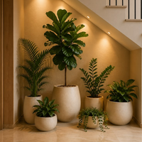 Vase de luxe en fibro-ciment, pots de jardin extra-larges en FRP, jardinières de grande taille pour l'extérieur