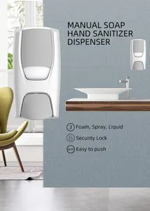 2024 OEM מתקן סבון ידני צמוד על הקיר סבון קצף סבון נוזלי ג'ל ידיים סבון 1000 מ""ל