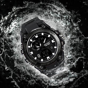 Montres mécaniques pour hommes, montres-bracelets avec cadran noir, étanches, aiguilles lumineuses, analogiques et numériques, boîtier en alliage de zinc, montres de sport - Product Image 2