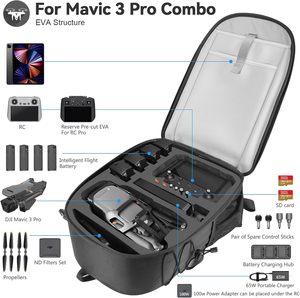 Sac à dos professionnel imperméable en microfibre noir pour accessoires de <span class=keywords><strong>drone</strong></span> <span class=keywords><strong>Mavic</strong></span> <span class=keywords><strong>3</strong></span> Pro <span class=keywords><strong>Combo</strong></span>/<span class=keywords><strong>Cine</strong></span> - Product Image 2