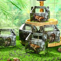 Boîte de friandises de dinosaure, boîte de cadeaux de fête de dinosaure, décorations de fête sur le thème des animaux, boîtes de bonbons et de cadeaux pour les décorations d'anniversaire de dinosaure