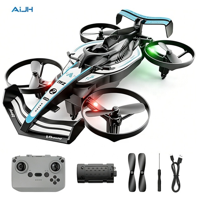 AiJH 2-in-1 Portable Digital High-Performance Land-Air Amphibious Flying RC Racing Car Drone Professional Safe Racer Rc Drone