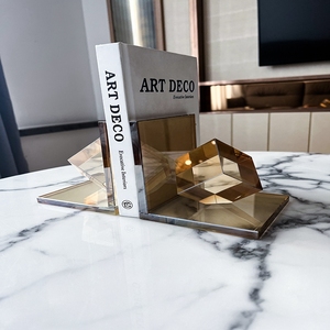 Lujo Cristal Precio al por mayor Oficina en casa <span class=keywords><strong>Estilo</strong></span> contemporáneo Sujetalibros de lujo Decoración de mesa - Product Image 3