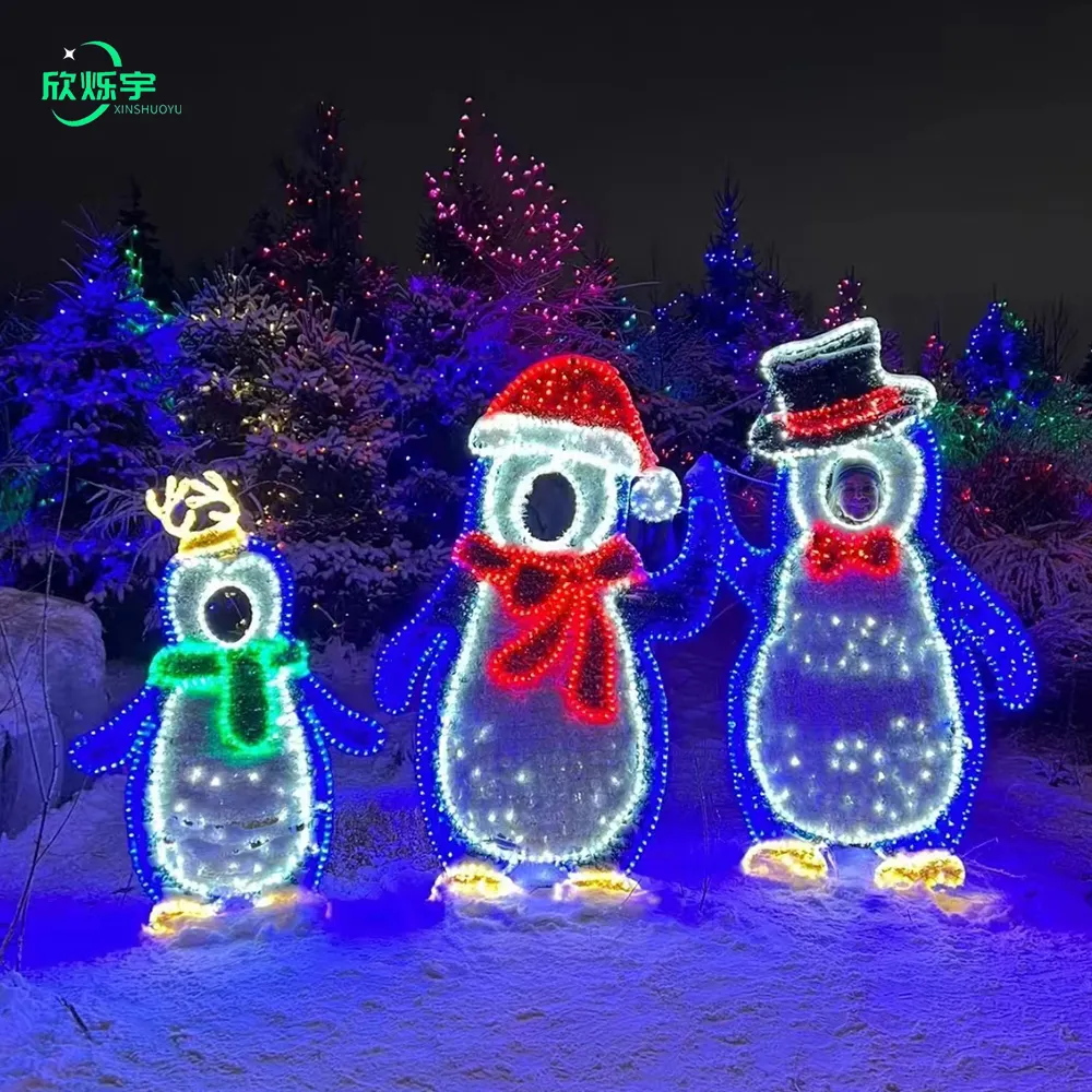 Outdoor Christmas Decoration Deer Santa Claus Theme Led Motif Light