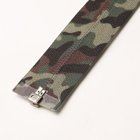SBS # 7 Fermetures éclair invisibles en nylon à extrémité ouverte, ruban camouflage vert pour vêtements tactiques, vestes d'extérieur et équipements de style tactique
