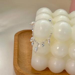 S925 Silver Natural Freshwater <b>Pearl</b> Chain <b>Ring</b> for Women Casual Style Inlay Setting Niche Design Adjustable Pull-Out Cut Beads - Product Image 2