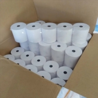 Rollos de papel térmico blanco Térmico 55gsm 3 1/8X230 Rollo de recibos Sin BPA 50mm Impresora de Banco de oficina Hasta papel térmico
