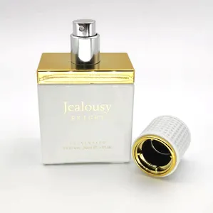 Custom 50ml Square Bayonet Glass Perfume Empty Bottle Black Pressed Cosmetic Spray Empty Bottle