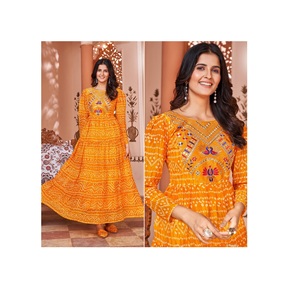 ขายดีที่สุด เดรสสตรี ดีไซเนอร์ เลห์ริยา พิมพ์ชุดยาว เคอร์ติ สําหรับสุภาพสตรี สวมใส่ มีจําหน่ายในราคาขายส่ง - Product Image 1